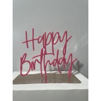 Happy Birthday Cake Topper Pink 