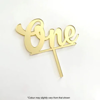 Cake Topper One Gold Acrylic