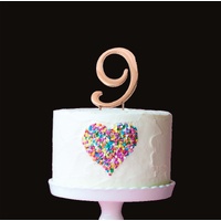 Cake Topper Number 9 - Rose Gold