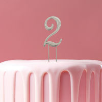 Cake Topper  Number 2 - Silver