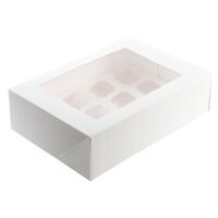 12 Hole Cup Cake Box with window and insert -  each 