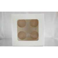 Cup Cake Box plus 4 Hole Insert with window - each