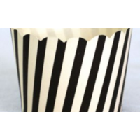 Black White Stripe Cupcake Case - 25/tube
