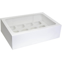 12 Hole Cupcake Box with window and insert - 10 Pack 