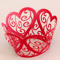 Cupcake Wrappers Red Pearl - 12 Pack