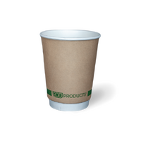 Coffee Cup Double Wall Brown 8oz PLA -25/Sleeve