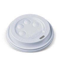 Detpak Button white Hot Drink Cup  Lid -90mm 100/Sleeve