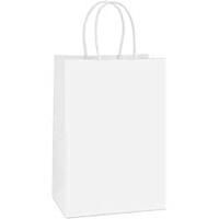 SL White Twisted Handle Paper Gift Bags -200*150W*80G - 25 pack 