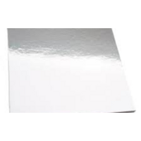  9 Inch Silver Compressed Cardboard Square Cake Board -25/Sleeve