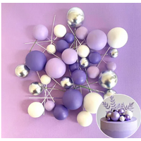 Cake Balls Mixed Colours -  Purple, White,Silver 20 Pcs