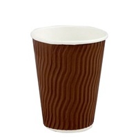 12 Oz Coffee Cup Double Wall Brown Wave  50 / sl - (20)