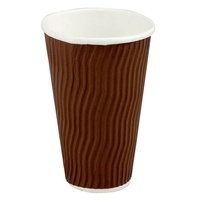 16 Oz Coffee Cup Double Wall Brown Wave  50 / sl - (20)