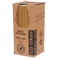 Kraft Brown Paper Straws Regular 6mm 250 box