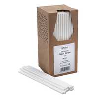 White Straws Paper Regular - 250 pack in a dispenser box 