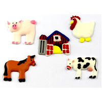 Edible Farm Animal Sugar Decorations - 12 Pieces