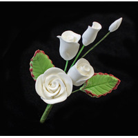 Edible Rose Spray White - ea 