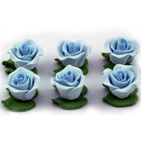 Blue Edible Roses 25mm - Pack of 6