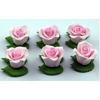 Pink Edible Roses 25mm - Pack of 6