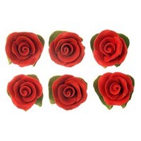 Red Edible Roses 25mm - Pack of 6 