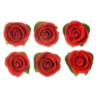 Red Edible Roses 25mm - Pack of 6 *BB Dec 23*