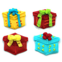 Edible Presents Assorted Cake Toppers 25mm - 4/Pack