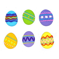 Edible Easter Eggs Toppers, 6 Pkt 