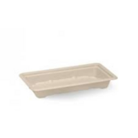 Bamboo Pulp Sushi Tray Small Rectangle - 50/Sleeve (12)