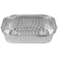 560 ml Medium Rectangular Foil Containers Shallow  -100/Sleeve