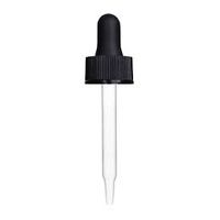 Glass Dropper Stem - Black teat & cap - 60MM -EACH