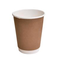 Coffee Cup Double Wall Brown 12oz PLA -25/Sleeve (20)
