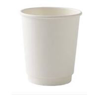 Coffee Cup Double Wall White 8oz PLA -25/Sleeve (20 per carton)