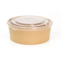 PLA coated Kraft round salad bowl 1000ml- 50 per sleeve (6 per carton)