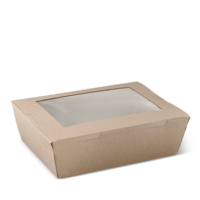 Large Kraft Brown Window Lunch Box - 50/Sleeve (4)