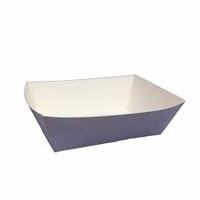  Paper Food Tray #3 - White, Medium Poly Lined -Sleeve of 250 ( 2 sleeves per carton)