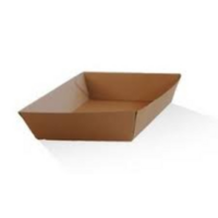 Kraft brown food tray 3 - 125/Sleeve (2)