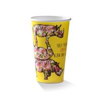 16oz coffee cups PLA coated Single Wall with animal print,50/SL (20)