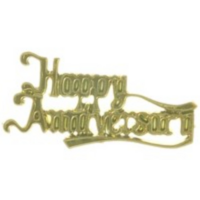 Happy Anniversary Gold Plaque Cake Topper - each