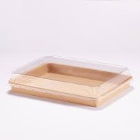 Double Wall Kraft Deli Tray Base #4 and Lid *SET* 185x129x32mm