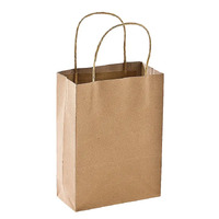 Paper Gift Bags - Junior (Large) - Brown with rope handles- 250w x 275h x 110L (approx. size) 25 P/SL