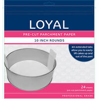 Pre Cut Parchment Paper 10" Round - 24 pkt