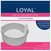 Pre Cut Parchment Paper 12" Round - 24 pkt