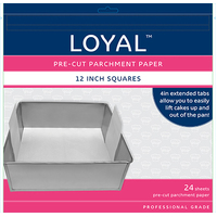 Pre Cut Parchment Paper 12' Square - 24 pkt