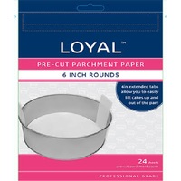 Pre Cut Parchment Paper 6" Round - 24 pkt