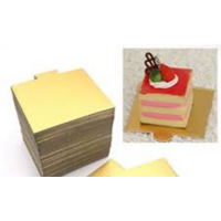 Gold Tab Cake Slice Board Square /10 Pack 