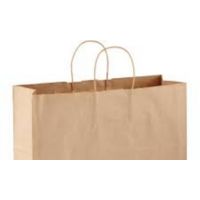 SL Kraft Brown Bag with handle 320w x 260h x 110L (approx. size) Sleeve of 12