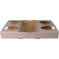 4 Cup Carry Tray to suit 8 - 24 Oz  coffee cups-  20/Sleeve 