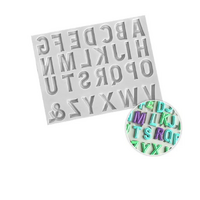 Alphabet Silicone Mould - Narrow Block Upper Case Letters 