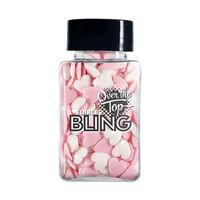 Edible Bling Love Hearts White and Pink 55g