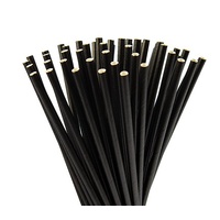 Black Regular Paper Straw 6mm  - 250pk 