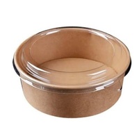 Clear PP dome lid to suit 380/520ml paper bowls - sleeve of 50 (10)